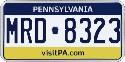 PA license plate MRD8323