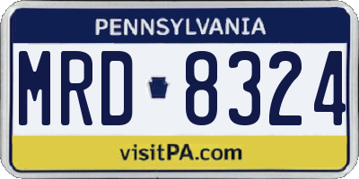 PA license plate MRD8324