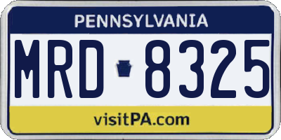 PA license plate MRD8325