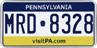 PA license plate MRD8328