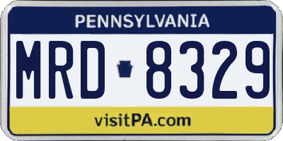 PA license plate MRD8329