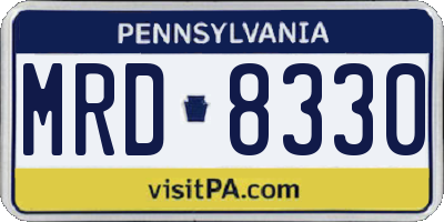 PA license plate MRD8330