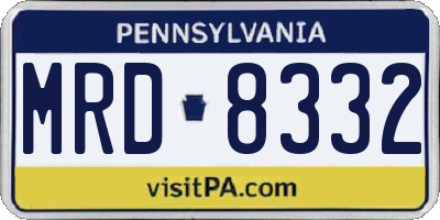 PA license plate MRD8332
