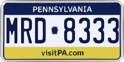 PA license plate MRD8333