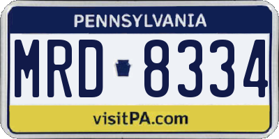 PA license plate MRD8334