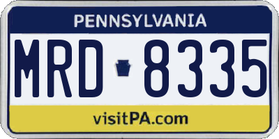 PA license plate MRD8335