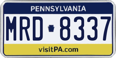 PA license plate MRD8337