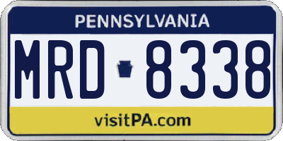 PA license plate MRD8338