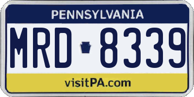 PA license plate MRD8339