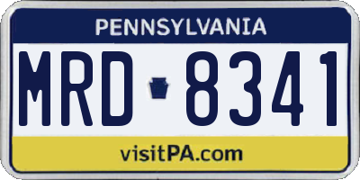 PA license plate MRD8341