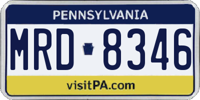 PA license plate MRD8346