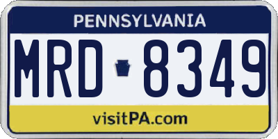 PA license plate MRD8349