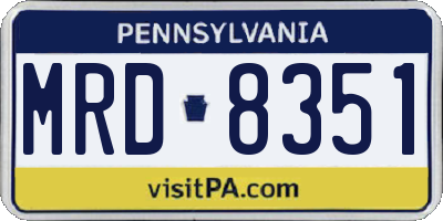 PA license plate MRD8351
