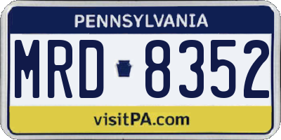 PA license plate MRD8352