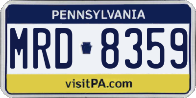 PA license plate MRD8359