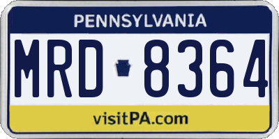 PA license plate MRD8364