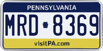 PA license plate MRD8369