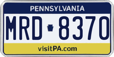 PA license plate MRD8370