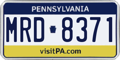 PA license plate MRD8371