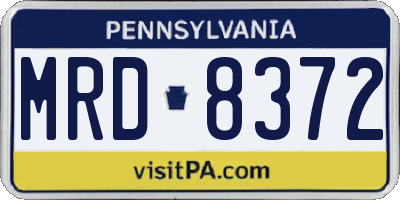 PA license plate MRD8372
