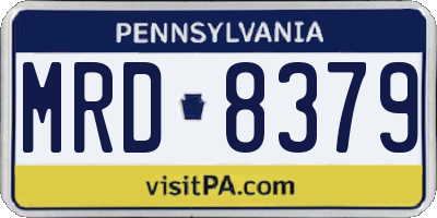 PA license plate MRD8379