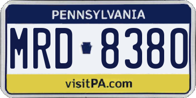 PA license plate MRD8380