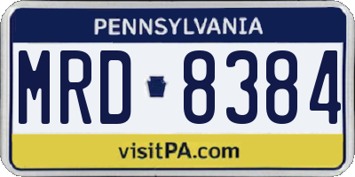 PA license plate MRD8384