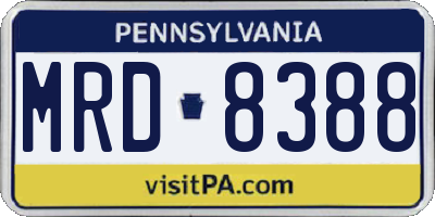 PA license plate MRD8388
