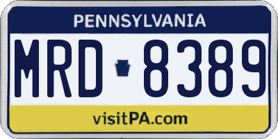PA license plate MRD8389