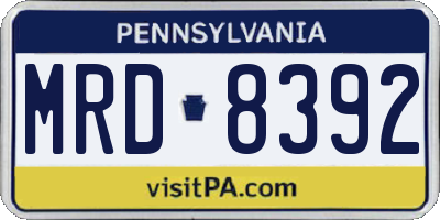PA license plate MRD8392