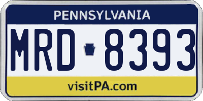 PA license plate MRD8393