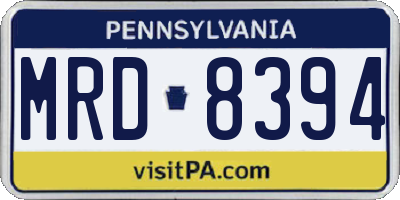 PA license plate MRD8394