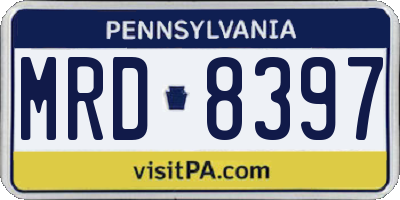 PA license plate MRD8397