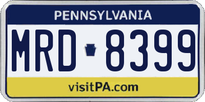 PA license plate MRD8399