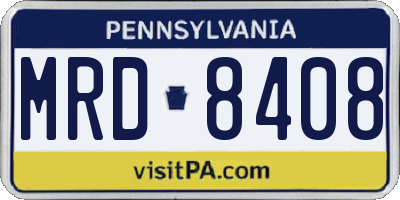 PA license plate MRD8408