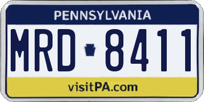 PA license plate MRD8411