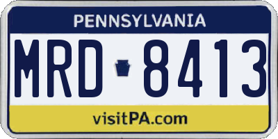 PA license plate MRD8413