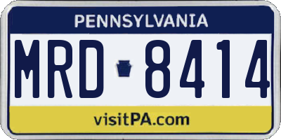 PA license plate MRD8414