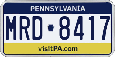 PA license plate MRD8417