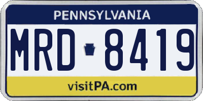 PA license plate MRD8419