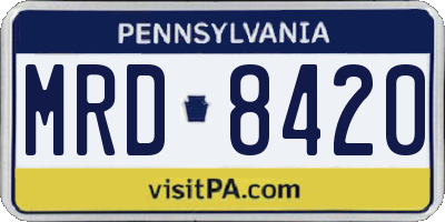 PA license plate MRD8420