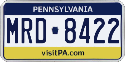 PA license plate MRD8422