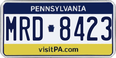 PA license plate MRD8423