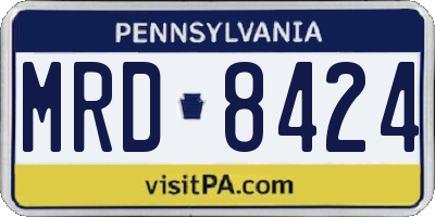 PA license plate MRD8424