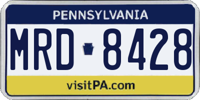 PA license plate MRD8428