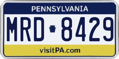 PA license plate MRD8429