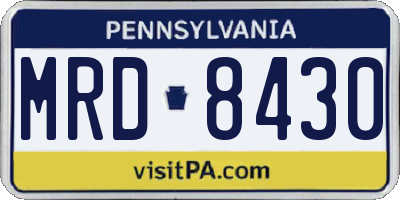 PA license plate MRD8430