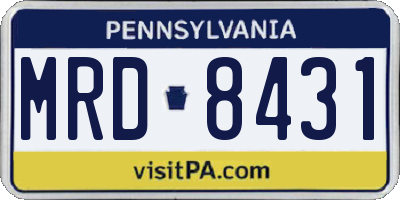 PA license plate MRD8431