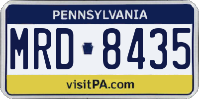 PA license plate MRD8435