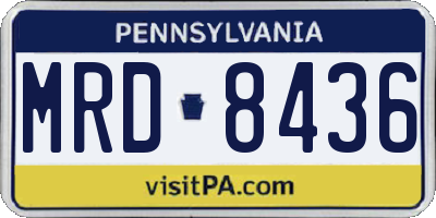 PA license plate MRD8436